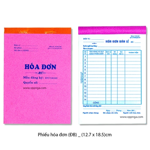 Phiếu hóa đơn dày (ĐB) 98 tờ