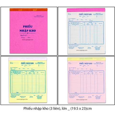 Phiếu nhập kho lớn (3 liên)