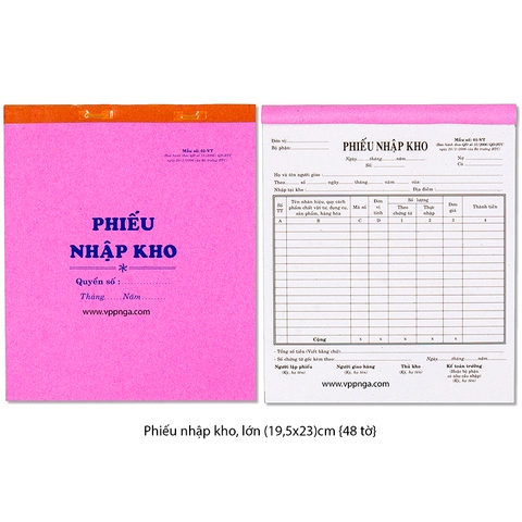 Phiếu nhập kho lớn (10 cuốn/gói)