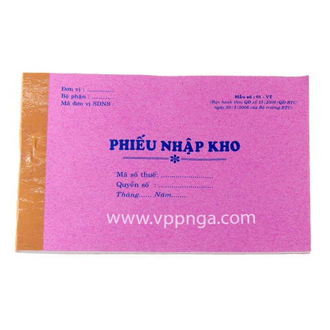 Phiếu nhập kho (10 cuốn/gói)