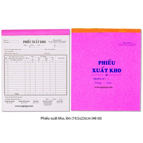 Phiếu xuất kho lớn (10 cuốn/gói)