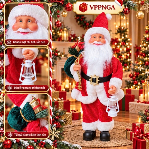 Ông già Noel cầm quà 50cm - Trang trí Noel