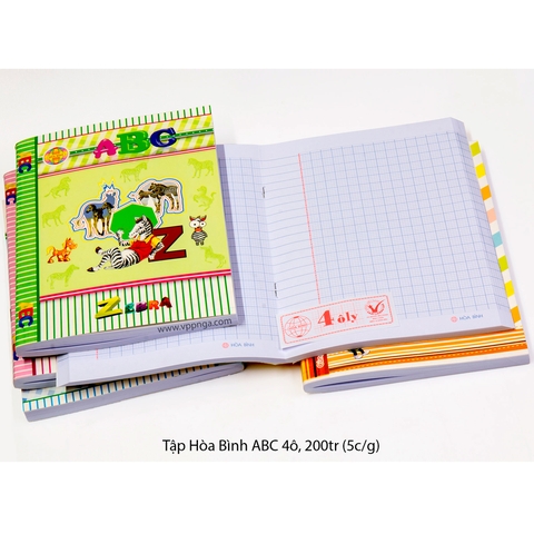 Tập Hòa Bình ABC 4ô ly, 200tr (5c/g)