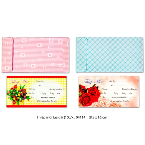 Thiệp mời lụa dài {10c/x}, 04114