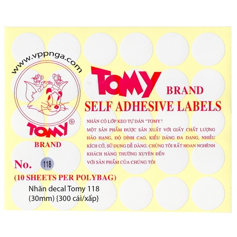 Nhãn decal Tomy 124