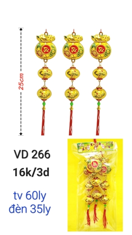 Túi vàng lớn + 2 đèn hoa _3d/b (VD266) (2561266) (HÀNG NEW 2025)