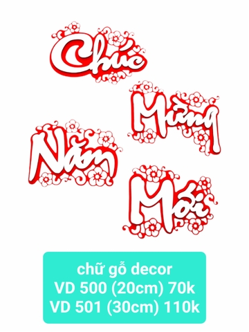 Chữ decor CMNM 20cm _4c/bộ (VD500) (2561500) (HÀNG NEW 2025)