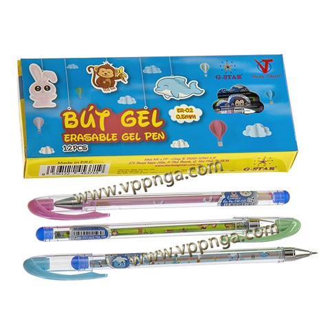 Viết Gel xóa G-Star ER-02 (12c/h), xanh