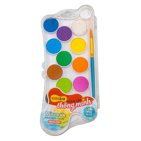 Màu vẽ khô Thiên Long Waco-C001, 12 màu
