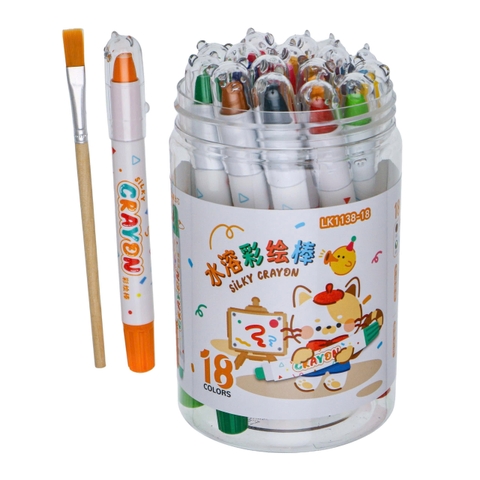 Bút màu sáp lụa Lea&King 18 Màu LK1138-18 (1 Hộp)