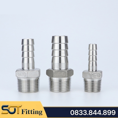 Đầu Nối Ren Ngoài 1 Đầu Đuôi Chuột - Chất Liệu Inox 304
