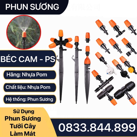 Béc Phun Sương Nhựa Cam, Béc Phun Sương Điều Chỉnh Nhựa Tưới Lan Cây Cảnh