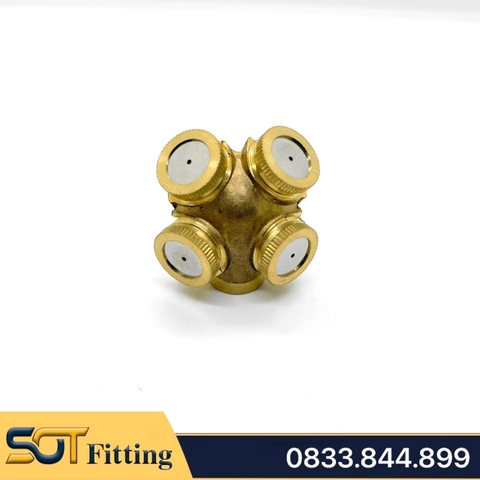 Béc Phun Nước 4 Hướng, Đầu Phun Tưới 4 Hướng Ren Trong 13