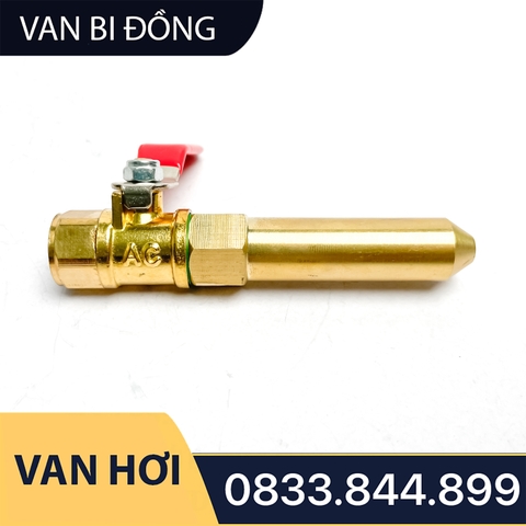 Bộ KIT Van Hơi Khóa Bi Ren Trong 13.8 + Béc Phun 1 Tia - Bằng Đồng Thau
