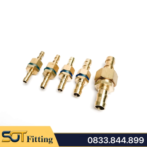 Bộ Nối Ống Đực Cái Đuôi Chuột ID Lòng Trong Dây Áp Lực Cao 6.5 7.5 8.5 - Đồng Thau