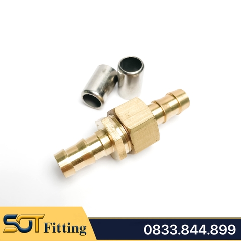 Nối Ống Đực Cái Ren Kèm Đầu Bấm Áo Thau Dây Áp Lực Cao - Đồng Thau