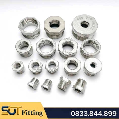Cà Rá Inox 304, Nối Giảm Ren Trong Ren Ngoài, Nơ Thu - Có COCQ