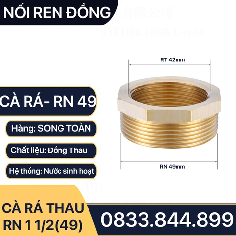 Cà Rá 49 Đồng Thau - Nối Giảm Ren Trong Ren Ngoài 49-42, 49-34, 49-27, 49-21