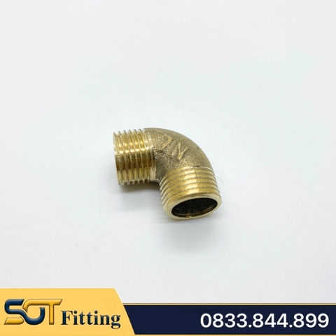 Co / Cút Đúc Khuôn Ren Ngoài 21 Đồng Thau - Kết Nối Cong 90 Độ