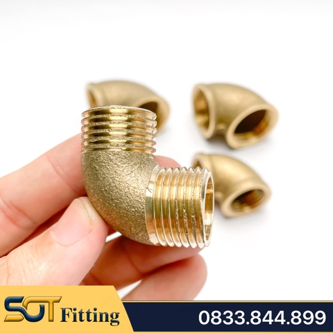 Co / Cút Đúc Khuôn Ren Ngoài 21 Đồng Thau - Giải Pháp Kết Nối 90 Độ Hoàn Hảo