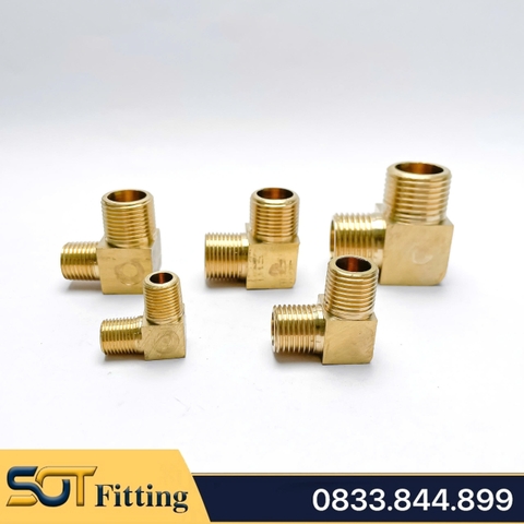 Co / Cút Ren Ngoài 9.6 13 17 21 Đồng Thau - Giải Pháp Kết Nối 90 Độ Hoàn Hảo