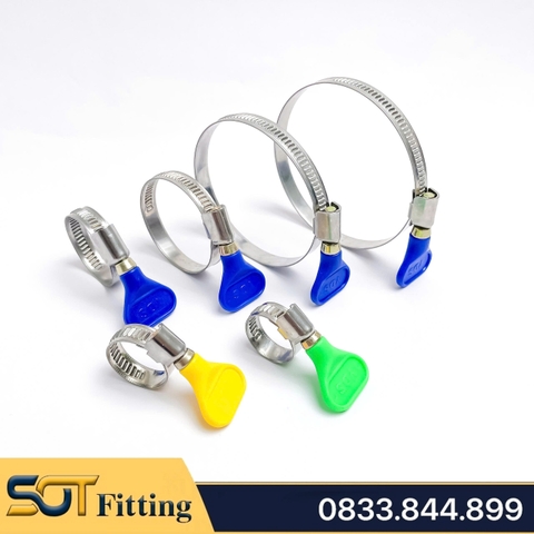 Cổ Dê Cánh Bướm Inox 304, Quai Nhê Đai Siết Ống Mềm Inox 304 Tay Bướm