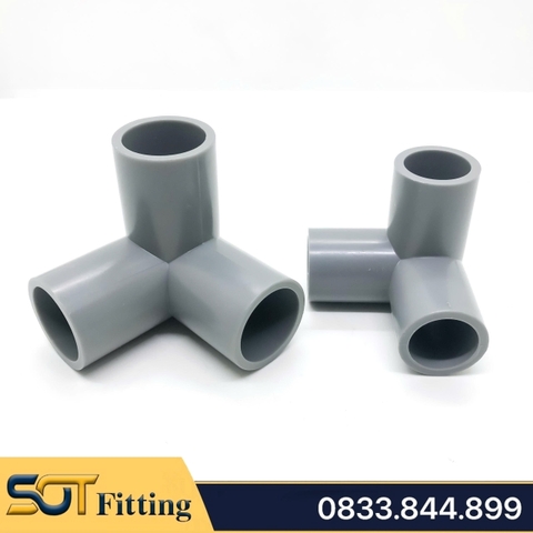 Co Góc Ba Nhánh Nhựa PVC Trơn 21 27 34  - Thương Hiệu Nhựa Bình Minh