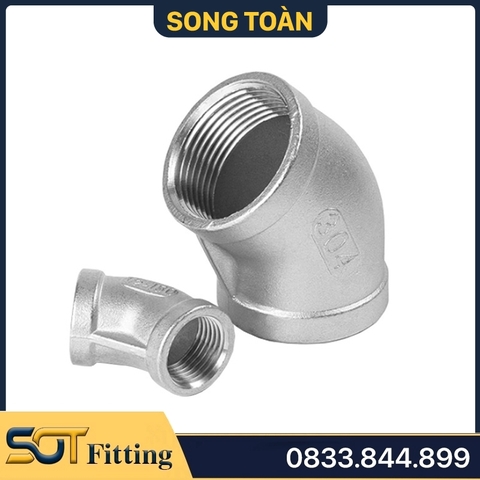 Co Lơ 45 Độ / Cong Ren Trong Inox 304 Dùng Cho Hệ Thống Ống Nước Và Khí