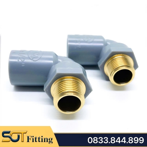 Co Nhựa PVC Ren Ngoài Đồng Thau 21 27 - Thương Hiệu Nhựa Bình Minh