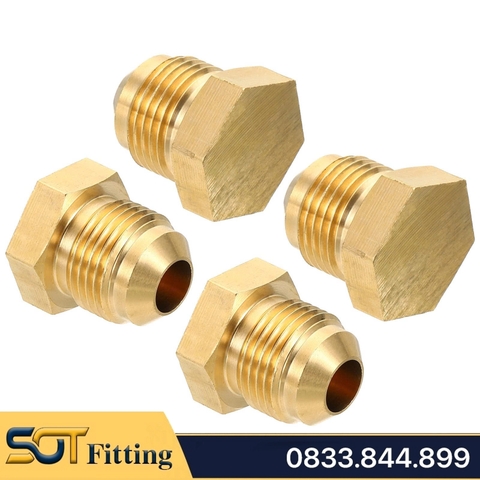 Đầu Bịt Ren Ngoài Côn Lồi Lã Ống Đồng Phi 6 8 10 12 16 / Brass Flare Fitting Cap SAE