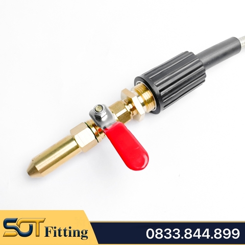 Đầu Phun Nước 1 Tia Có Van Khóa Kết Nối Dây Ren 22 - Dùng Cho Máy Rửa Xe Áp Lực Cao