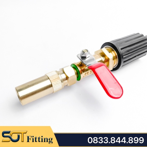 Đầu Phun Nước Điều Chỉnh Có Van Khóa Kết Nối Dây Ren 22 - Dùng Cho Máy Rửa Xe Áp Lực Cao