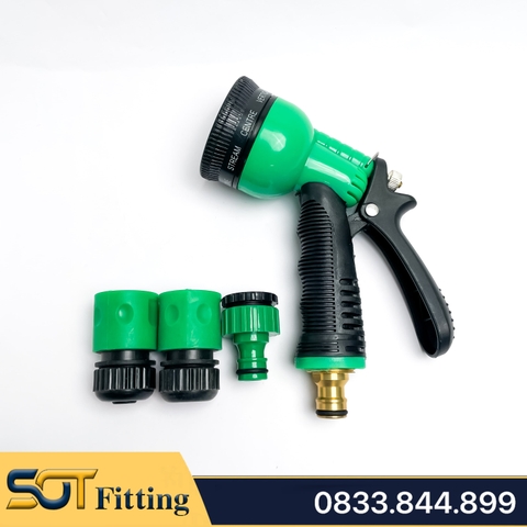 Đầu Phun Nước Tưới Cây Tăng Áp Cầm Tay 6 Tia Đuôi Đồng Thau + Tặng Kèm Đầu Nối Nhanh