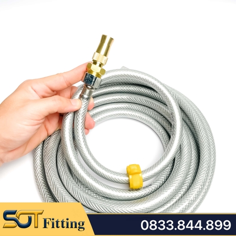Dây Cấp Nước Tán Xoay Ren Trong 21 Kèm Đầu Phun Điều Chỉnh –  Rửa Xe và Tưới Cây