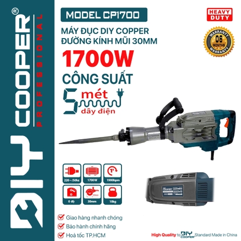 Máy Đục Bê Tông DIY Cooper CP1700 | Công Suất Mạnh 1700W