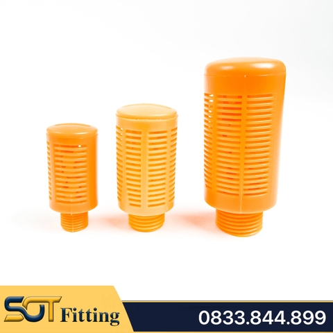 Giảm Thanh Bằng Nhựa Nối Ren 9.6, 13, 17, 21 – Metal Silencers Cho Hệ Thống Khí Nén