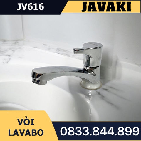 Vòi Lavabo JV616 Tay Giọt Nước Thân Đồng Mạ Crom Javaki | Thiết Kế Tinh Tế Cho Phòng Tắm