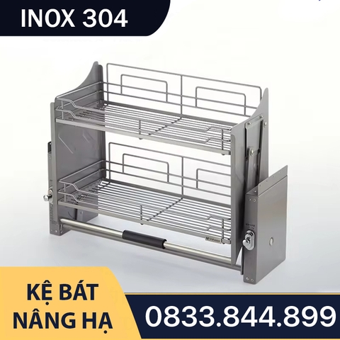 Kệ Bát Đĩa Nâng Hạ Oval SUS 304 Cao Cấp - Thương Hiệu Tủ Bếp Camryn