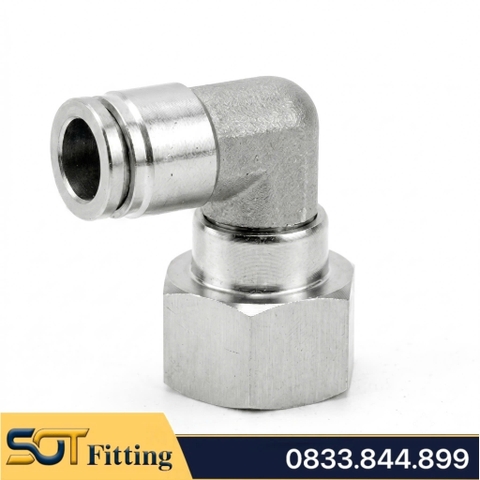 Khớp Nối L Ren Trong Đồng Mạ Niken Góc Cạnh PLF/HCRLF - Đầu Nối Nhanh Khí Nén, Chống Rò Rỉ, Chịu Áp Lực Cao