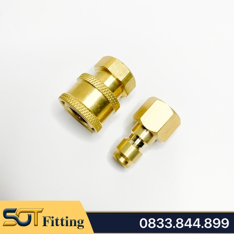 Khớp Nối Nước Ren Trong 13 (1/4) Trục Bi Tháo Lắp Nhanh Cho Máy Rửa Xe