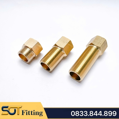 Lơ Đồng 21, Nối Ren Trong Ren Ngoài Đồng Thau Dài 50 & 70 mm
