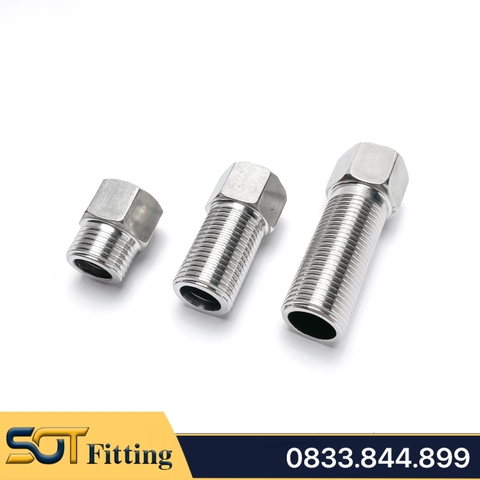 Lơ Hợp Kim Dài 50mm & 70mm Ren BSP DN15 - 1/2 - 21 / Nối Ren Trong và Ren Ngoài