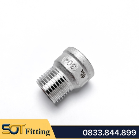 Lơ Inox 304 DN 15 - 1/2 - 21 / Cả Rá Nối Ren Trong Ren Ngoài Sơ Mi