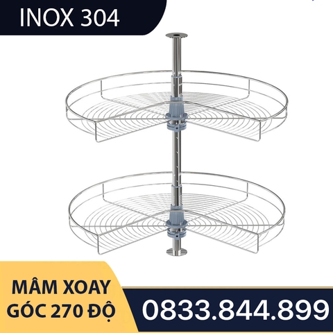Mâm Xoay Góc 270 Độ SUS 304 Cao Cấp - Thương Hiệu Tủ Bếp Camryn