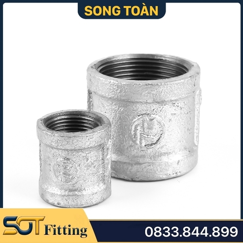 Măng Sông Ren Trong Mạ Kẽm - Hai Đầu Ren Trong Sắt Mạ Kẽm