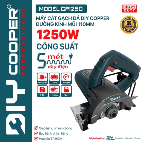 Máy Cắt Gạch Đá DIY Cooper Model CP1250 | Công Suất 1250W