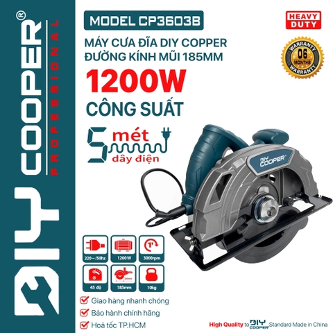 Máy Cưa Đĩa DIY Cooper Model CP3603B | Công Suất 1200W