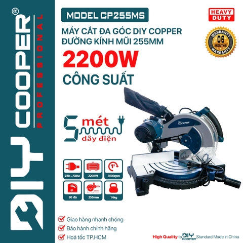 Máy Cắt Đa Góc DIY Cooper Model CP255MS | Công Suất 2200W