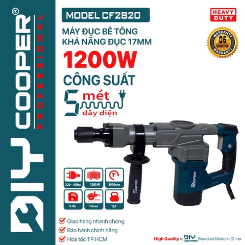 Máy Đục Bê Tông DIY Cooper Model CF2820 | Công Suất 1200W