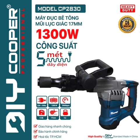 Máy Đục Bê Tông DIY Cooper Model CP2830 | Công Suất 1300W